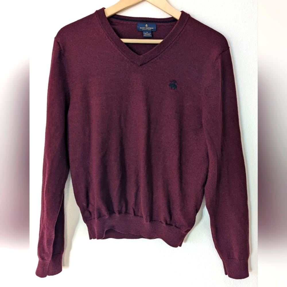 Brooks Brothers Crewneck Sweater in Deep Burgundy